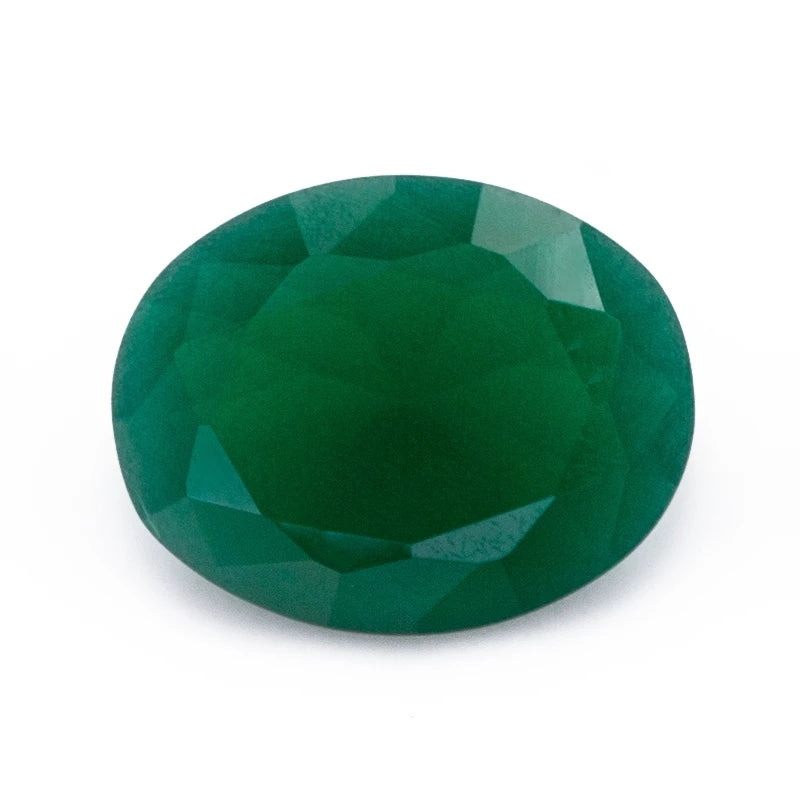 Size 3x5~10x12mm Oval Cut AQ28 Green Glass Stone Loose Synthetic Gemstone for Jewelry