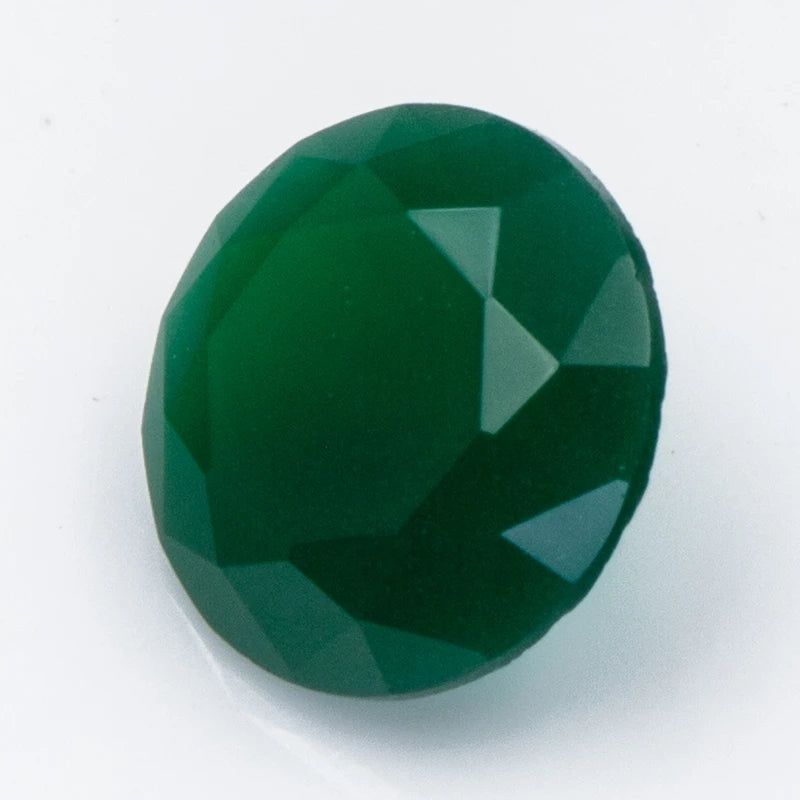 Size 4.0~10.0mm Round Cut AQ28 Green Glass Stone Loose Synthetic Gemstone for Jewelry