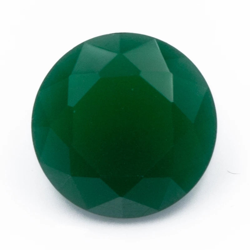 Size 4.0~10.0mm Round Cut AQ28 Green Glass Stone Loose Synthetic Gemstone for Jewelry