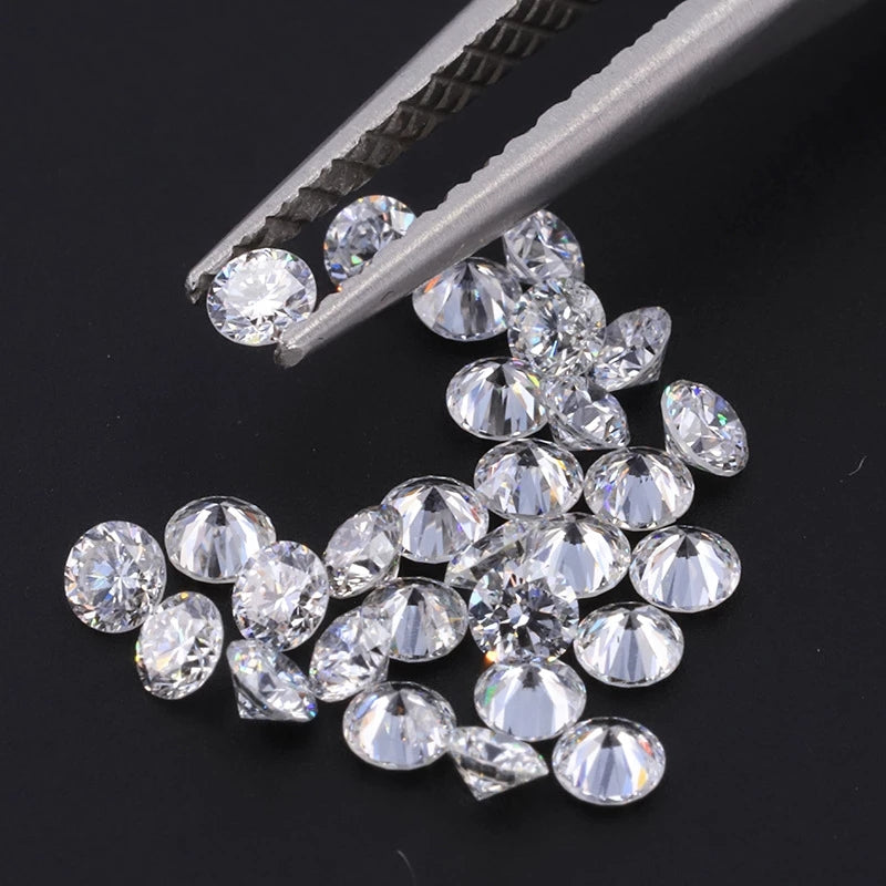 Size 0.8~12mm Round Cut VVS1 D Color Moissanite Loose Stone Synthetic Gemstone for Ring Earring Bracelet Necklace Pendants Jewelry Making