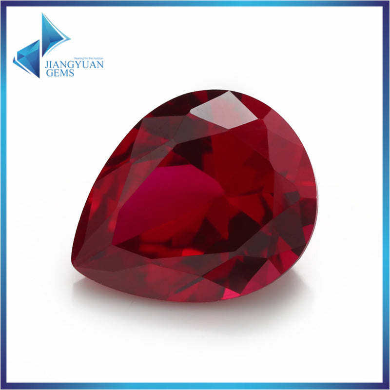 Size 3x5~13x18mm Pear Cut 8# Red Stone Loose Corundum Synthetic Gemstone for Jewelry
