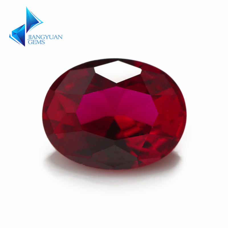 Size 3x5~13x18mm Oval Cut 8# Red Stone Loose Corundum Synthetic Gemstone for Jewelry