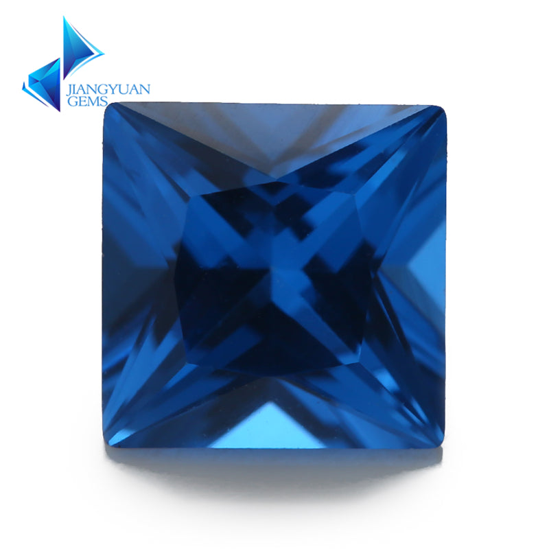 Size 3x3~10x10mm Square Princess Cut 109# Color Blue Stone Loose Spinel Synthetic Gemstone for Jewelry