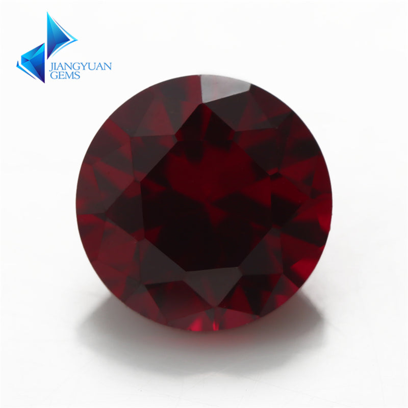 Size 3.5~10.0mm Round Cut 8# Red Stone Loose Corundum Synthetic Gemstone for Jewelry