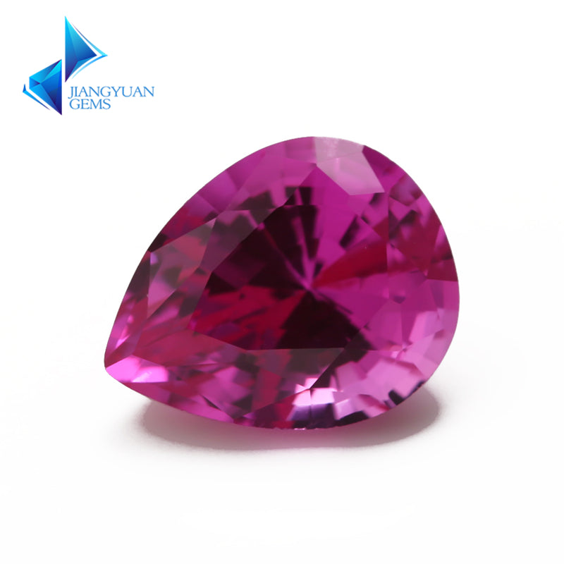 Size 3x5~13x18mm Pear Cut 3# Red Stone Loose Corundum Synthetic Gemstone for Jewelry