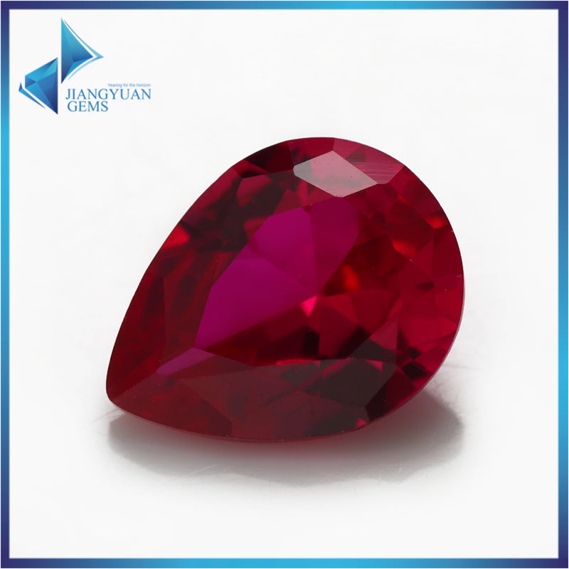 Size 3x5~13x18mm Pear Cut 5# Red Stone Loose Corundum Synthetic Gemstone for Jewelry