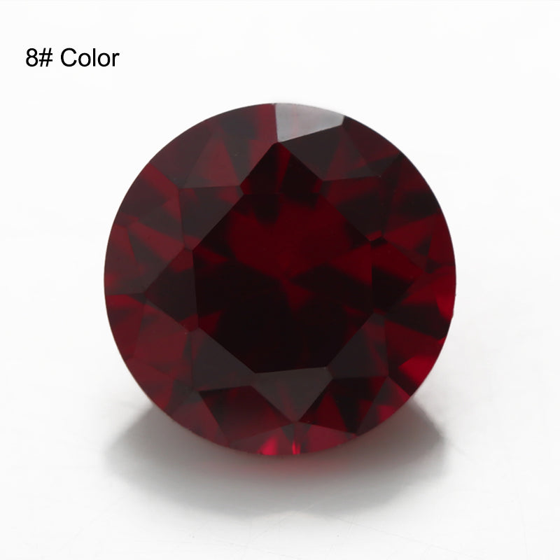 Size 3.5~10.0mm Round Cut 8# Red Stone Loose Corundum Synthetic Gemstone for Jewelry