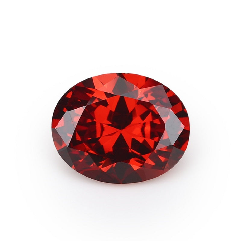 Size 2x3~13x18mm 5A Oval Cut Garnet Color CZ Stone Loose Cubic Zirconia Synthetic Gemstone for Jewelry