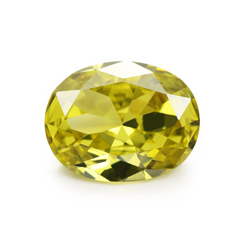 Size 2x3~13x18mm 5A Oval Cut Olive Yellow CZ Stone Loose Cubic Zirconia Synthetic Gemstone for Jewelry