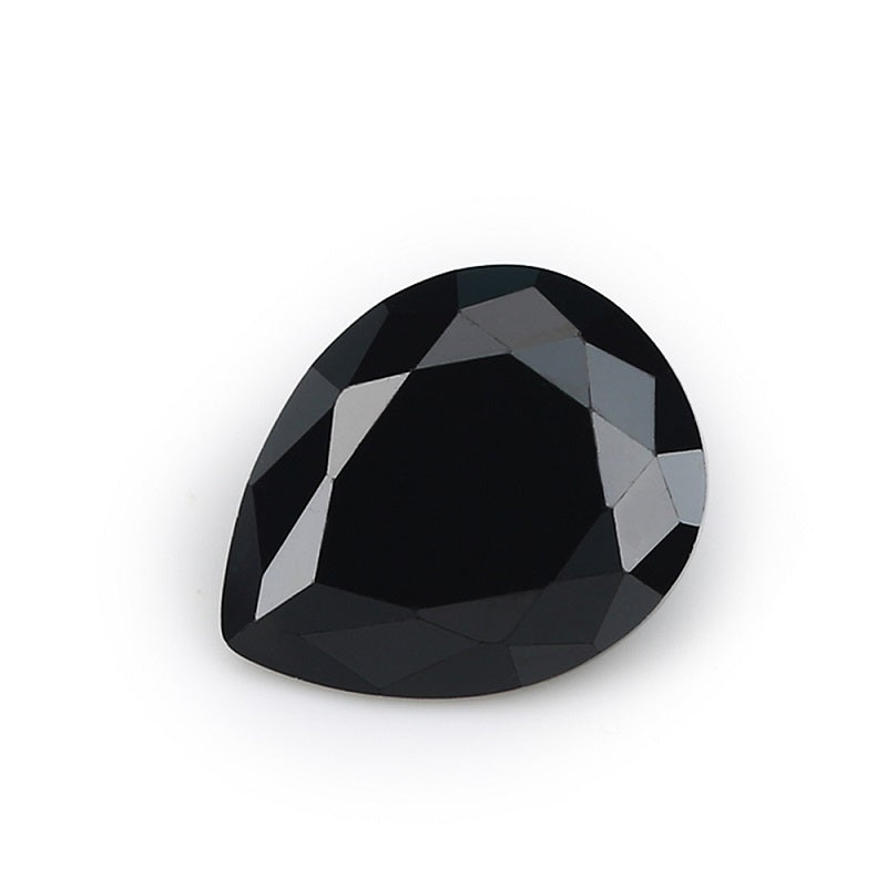 50pcs 2x3-10x12mm 5A Pear Cut Black CZ Stone Loose Cubic Zirconia Synthetic Gemstone for Jewelry