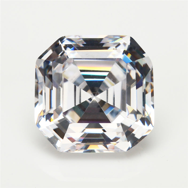50pcs 3x3-12x12mm 5A Square Shape Asscher Cut White CZ Stone Loose Cubic Zirconia Synthetic Gemstone for Jewelry