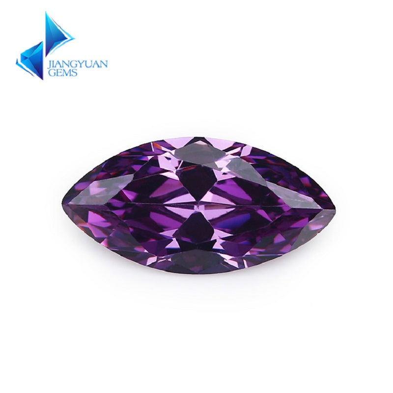 Size 1.5x3~10x20mm 5A Marquise Cut Amethyst Color CZ Stone Loose Cubic Zirconia Synthetic Gemstone for Jewelry