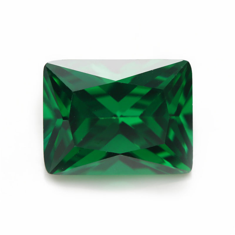 Size 3x5-9x11mm 5A Rectangle Cut Green CZ Stone Loose Cubic Zirconia Synthetic Gemstone for Jewelry Making