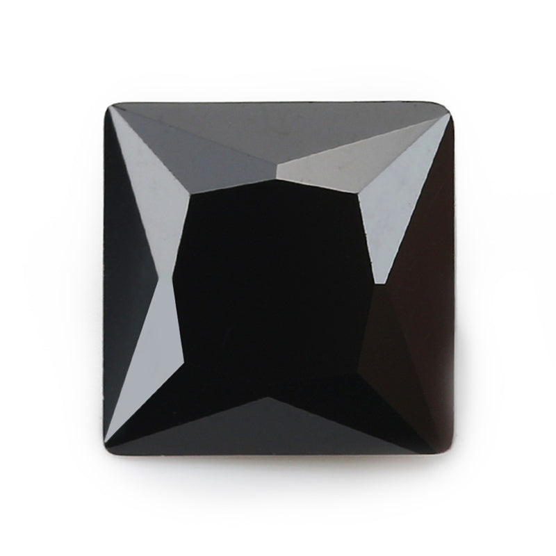 50pcs 1.5x1.5-10x10mm 5A Square Princess Cut Black CZ Stone Loose Cubic Zirconia Synthetic Gemstone for Jewelry