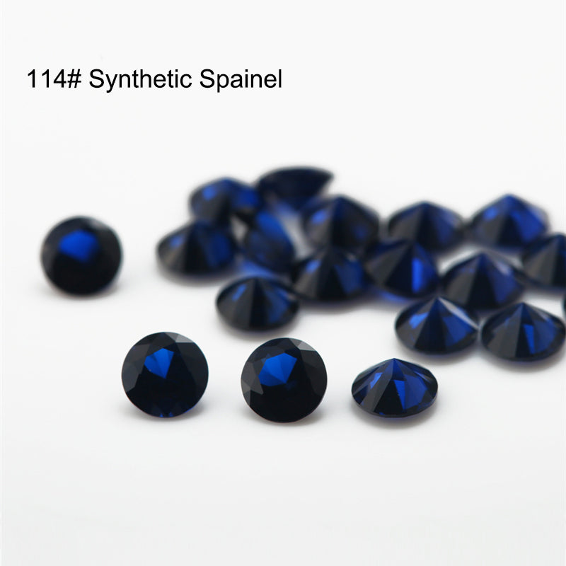 Size 1.0~3.0mm Round Cut 114# Color Blue Stone Loose Spinel Synthetic Gemstone for Jewelry
