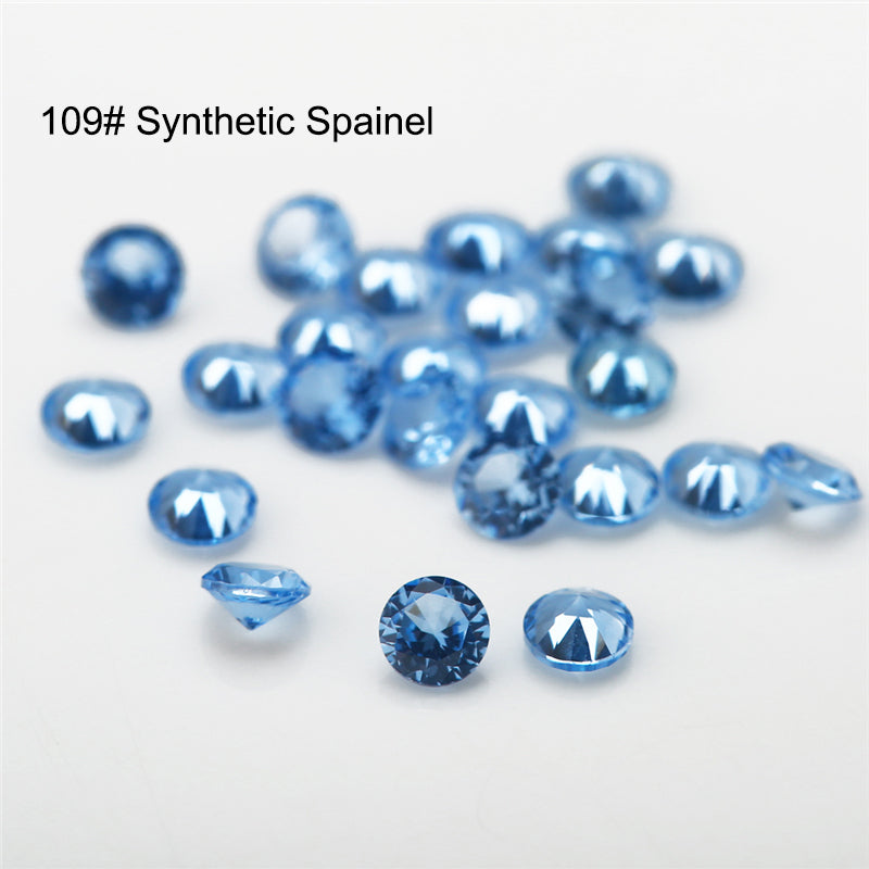 Size 1.0~3.0mm Round Cut 109# Color Blue Stone Loose Spinel Synthetic Gemstone for Jewelry