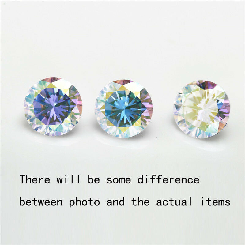 Size 1.0-12.0mm 5A Round Cut Plating AB Color CZ Stone Loose Cubic Zirconia Synthetic Gemstone for Jewelry