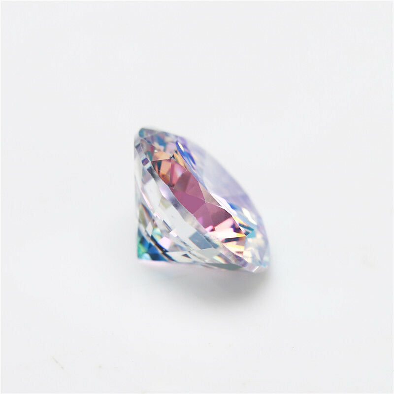 Size 1.0-12.0mm 5A Round Cut Plating AB Color CZ Stone Loose Cubic Zirconia Synthetic Gemstone for Jewelry