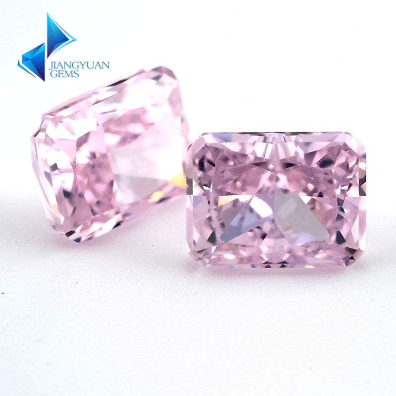 Size 6x8mm~8x10mm 03#Light Pink Octangle Radiant Crushed Ice Cut Cubic Zirconia Stone 5A Loose CZ Synthetic Gemstone for Jewelry Making