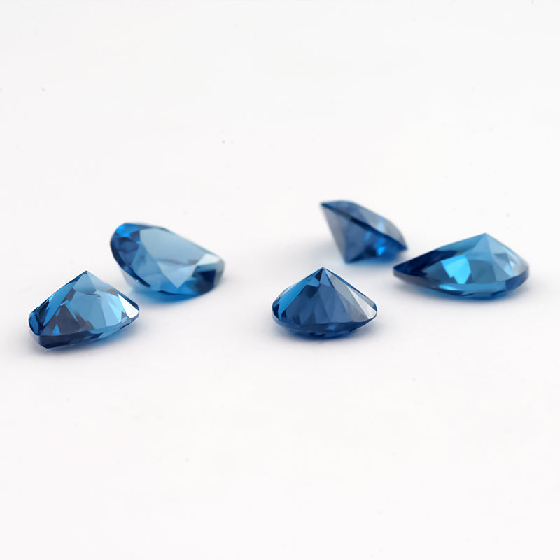 Size 3x5~10x12mm 5A Pear Cut Blue CZ Stone Loose Cubic Zirconia Synthetic Gemstone for Jewelry