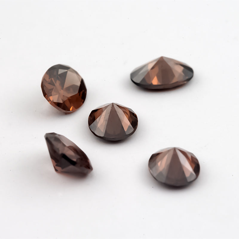 Size 3x5~10x12mm 5A Oval Cut Coffee Color CZ Stone Loose Cubic Zirconia Synthetic Gemstone for Jewelry