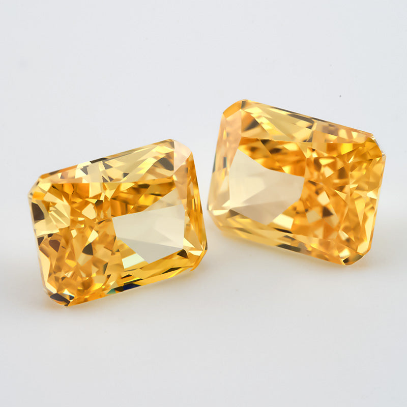 Size 6x8mm~7x9mm 06#Yellow Octangle Radiant Crushed Ice Cut Cubic Zirconia Stone 5A Loose CZ Synthetic Gemstone for Jewelry Making