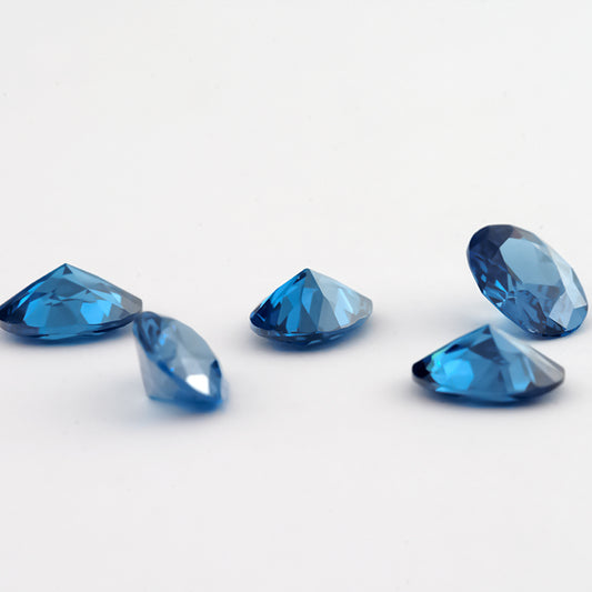 Size 3x5~10x12mm 5A Oval Cut Blue CZ Stone Loose Cubic Zirconia Synthetic Gemstone for Jewelry