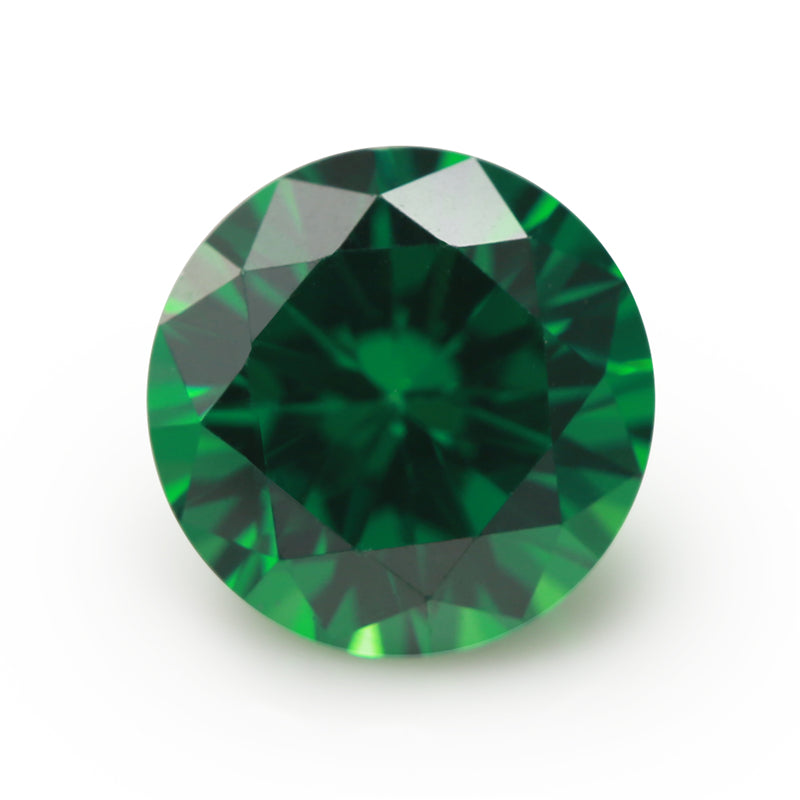 Size 1.0-10.0mm 5A Round Cut Green CZ Stone Loose Cubic Zirconia Synthetic Gemstone for Jewelry