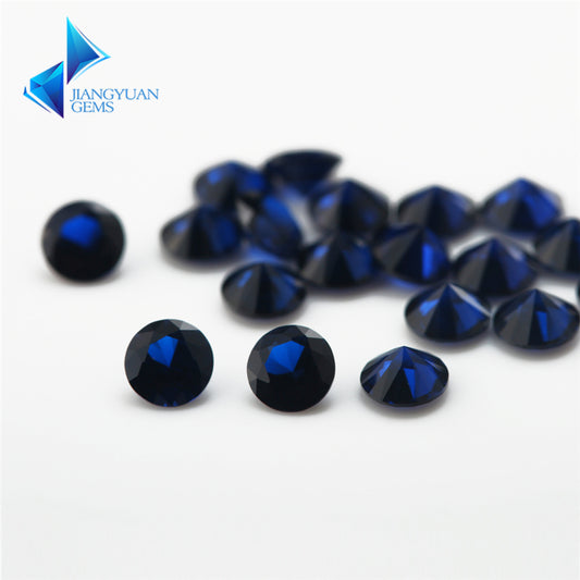 Size 1.0~3.0mm Round Cut 114# Color Blue Stone Loose Spinel Synthetic Gemstone for Jewelry