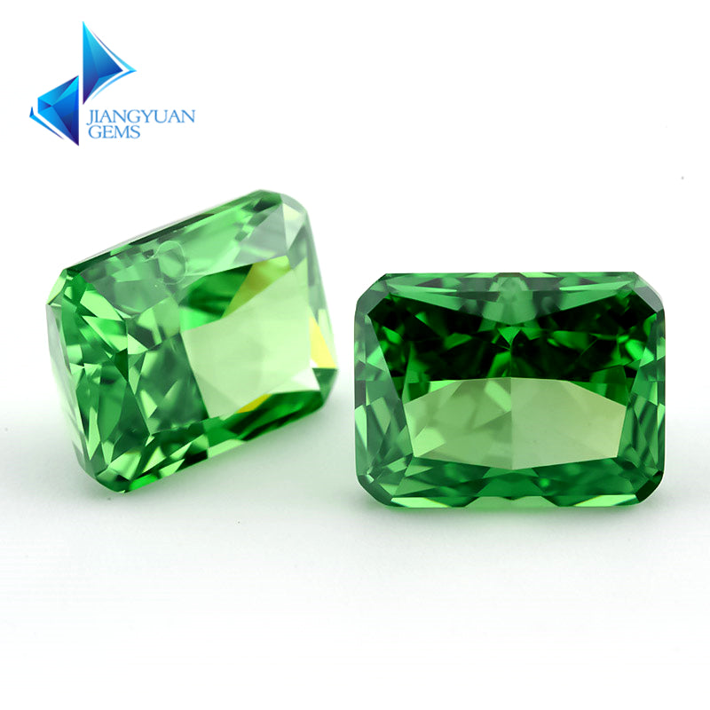 Size 4x6mm~7x9mm 11#Green Octangle Radiant Crushed Ice Cut Cubic Zirconia Stone 5A Loose CZ Synthetic Gemstone for Jewelry Making