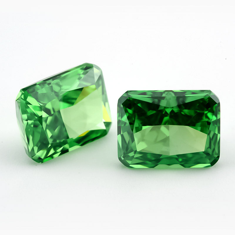 Size 4x6mm~7x9mm 11#Green Octangle Radiant Crushed Ice Cut Cubic Zirconia Stone 5A Loose CZ Synthetic Gemstone for Jewelry Making