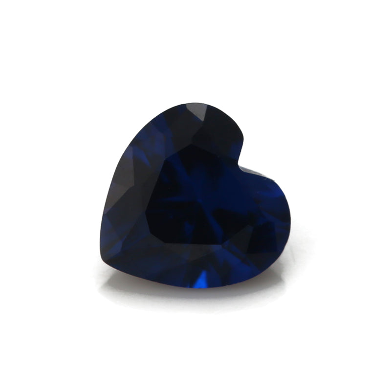 Size 3x3~10x10mm Heart Cut 114# Color Blue Stone Loose Spinel Synthetic Gemstone for Jewelry