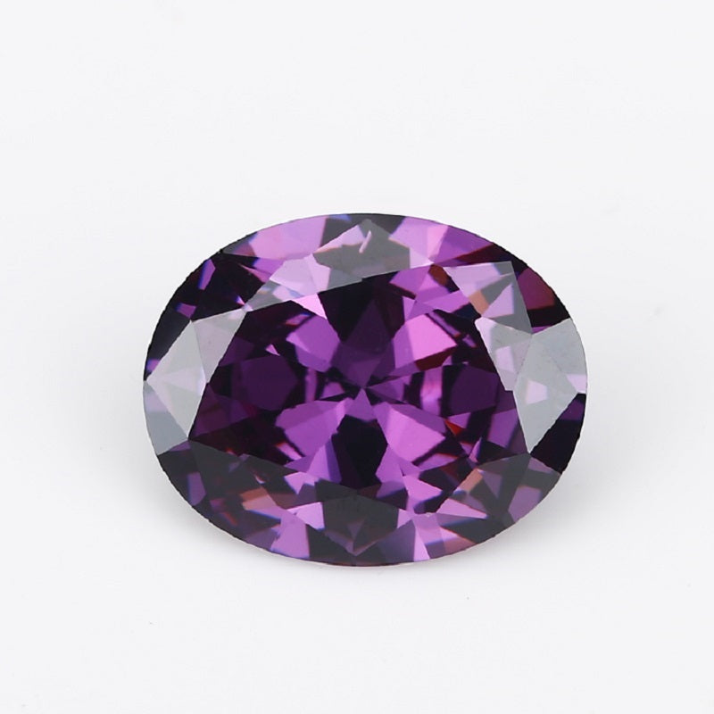 Size 2x3~13x18mm 5A Oval Cut Amethyst Color CZ Stone Loose Cubic Zirconia Synthetic Gemstone for Jewelry