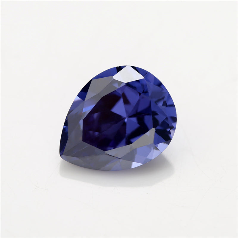 Size 3x5~10x12mm 5A Pear Cut Tanzanite Color CZ Stone Loose Cubic Zirconia Synthetic Gemstone for Jewelry
