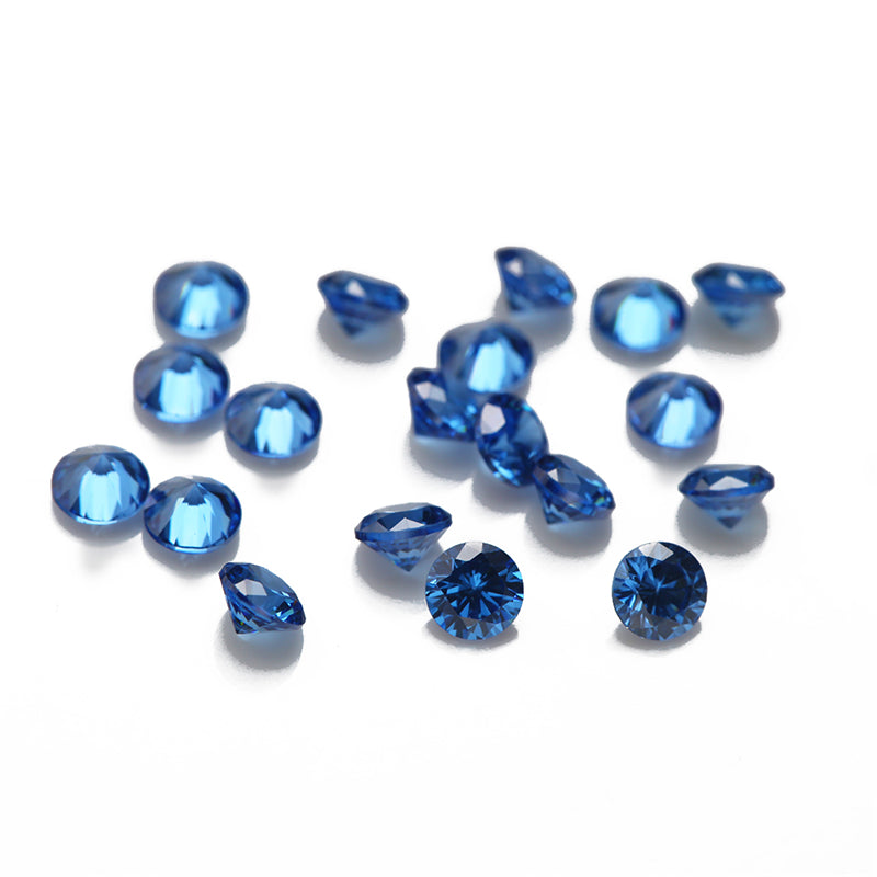 Size 1.0-10.0mm 5A Round Cut Blue CZ Stone Loose Cubic Zirconia Synthetic Gemstone for Jewelry