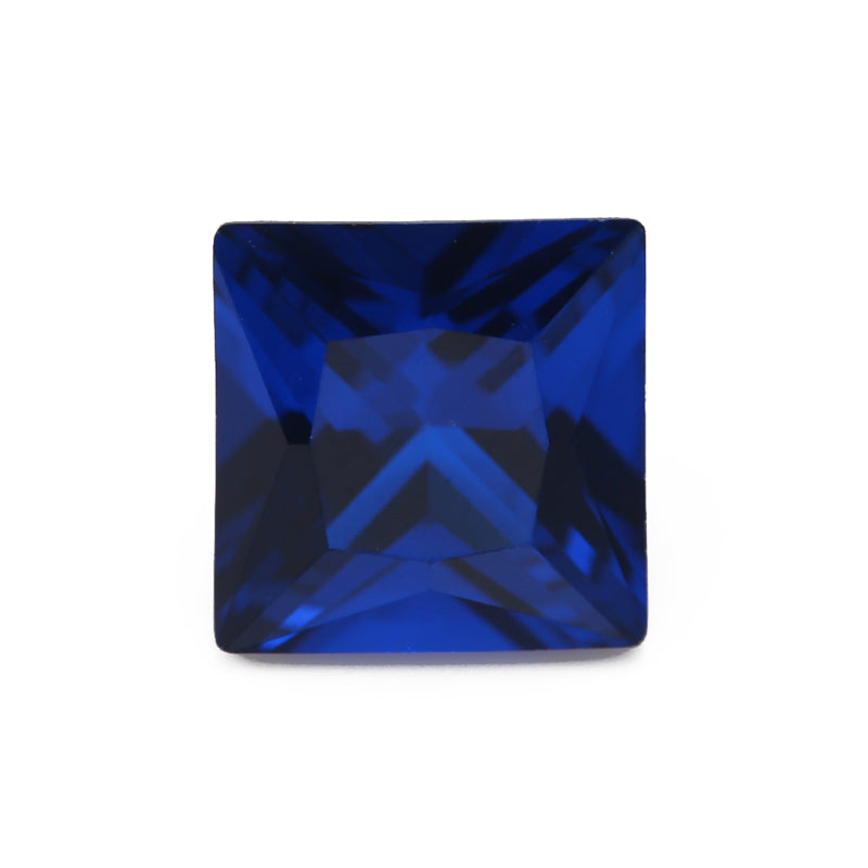 Size 3x3~10x10mm Square Princess Cut 112# Color Blue Stone Loose Spinel Synthetic Gemstone for Jewelry