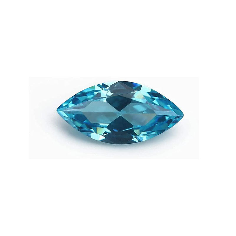 Size 2x4~8x16mm 5A Marquise Cut Sea Blue CZ Stone Loose Cubic Zirconia Synthetic Gemstone for Jewelry