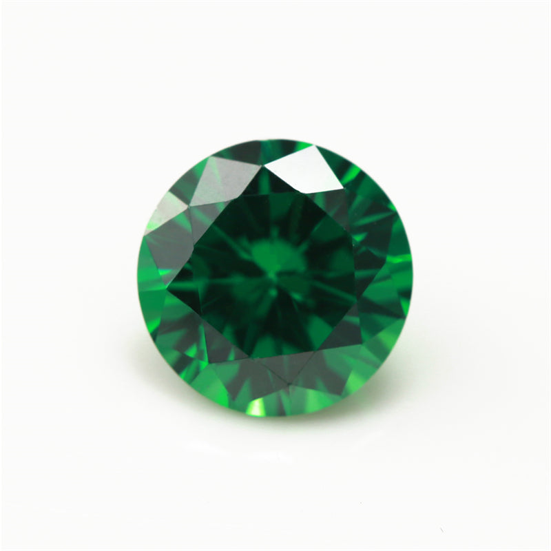 Size 1.0-10.0mm 5A Round Cut Green CZ Stone Loose Cubic Zirconia Synthetic Gemstone for Jewelry