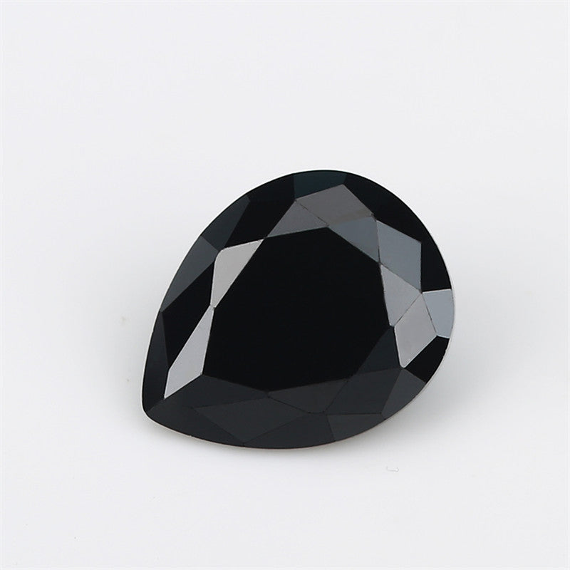 Size 3x5~10x12mm Pear Cut Black Glass Stone Loose Synthetic Gemstone for Jewelry