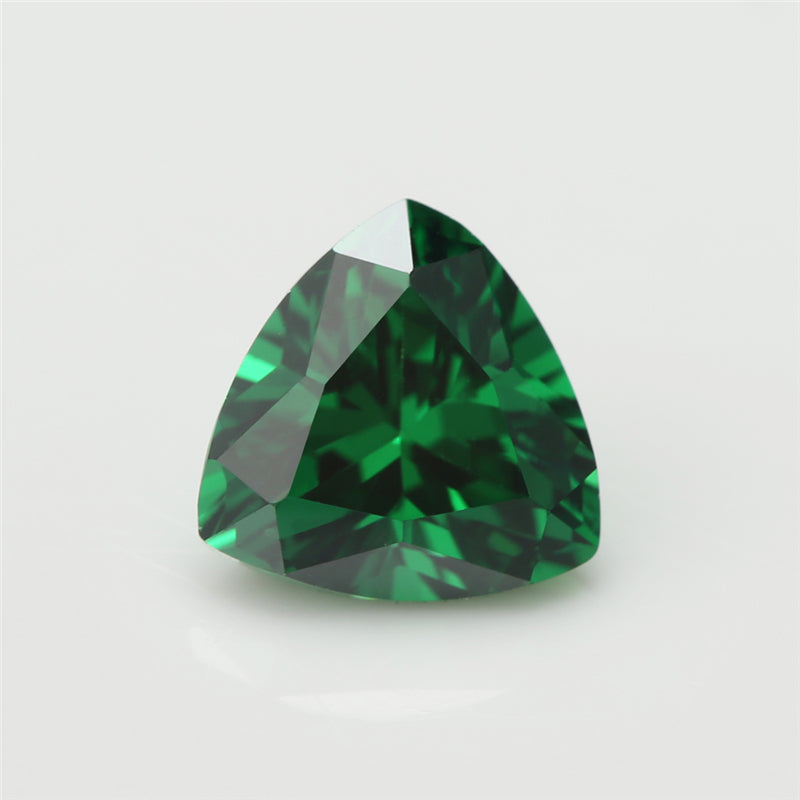 Size 3x3-10x10mm 5A Trillion Cut Green CZ Stone Loose Cubic Zirconia Synthetic Gemstone for Jewelry