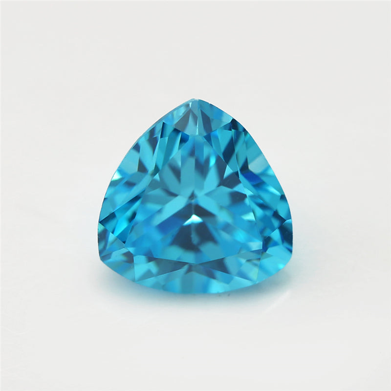 Size 3x3-10x10mm 5A Trillion Cut Sea Blue CZ Stone Loose Cubic Zirconia Synthetic Gemstone for Jewelry