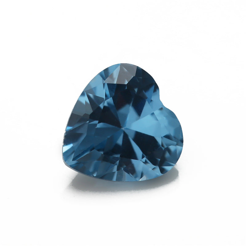 Size 3x3~10x10mm Heart Cut 120# Color Blue Stone Loose Spinel Synthetic Gemstone for Jewelry