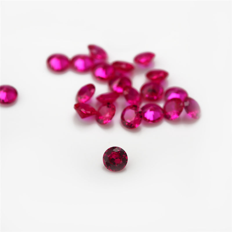 Size 1.0~3.0mm Round Cut 5# Red Stone Loose Corundum Synthetic Gemstone for Jewelry