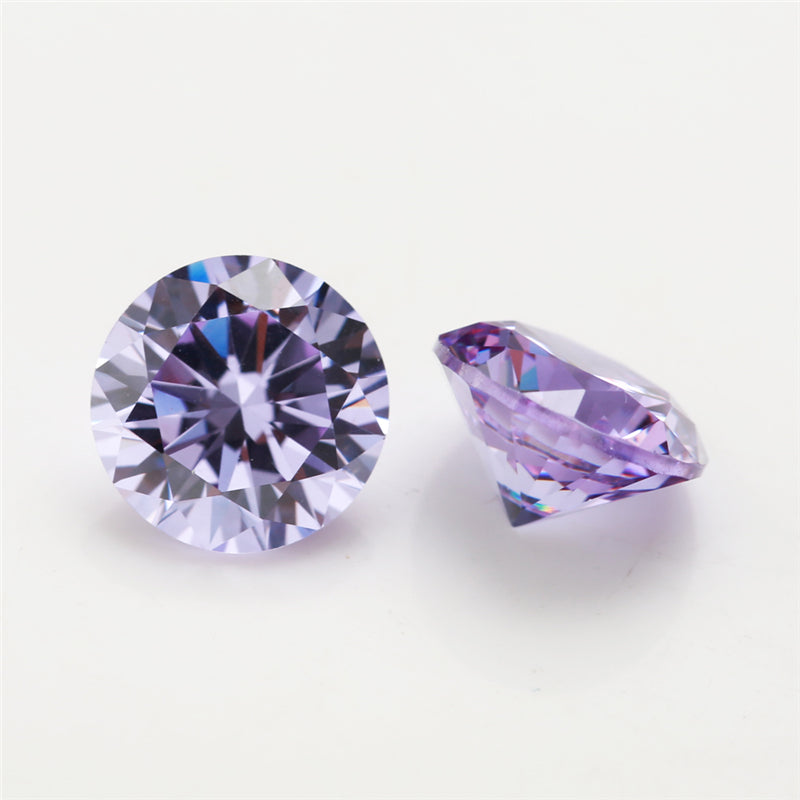 Size 0.8-12.0mm 5A Round Cut Lavender Color CZ Stone Loose Cubic Zirconia Synthetic Gemstone for Jewelry