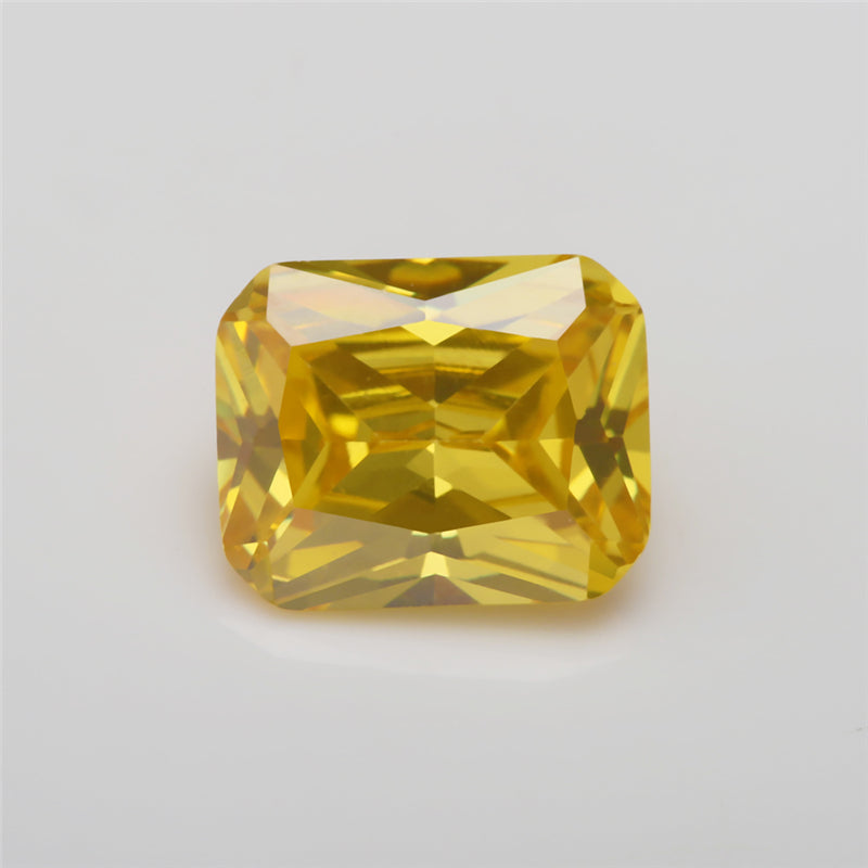 50pcs 4x6~10x12mm 5A Octangle Cut Golden Yellow CZ Stone Loose Cubic Zirconia Synthetic Gemstone for Jewelry