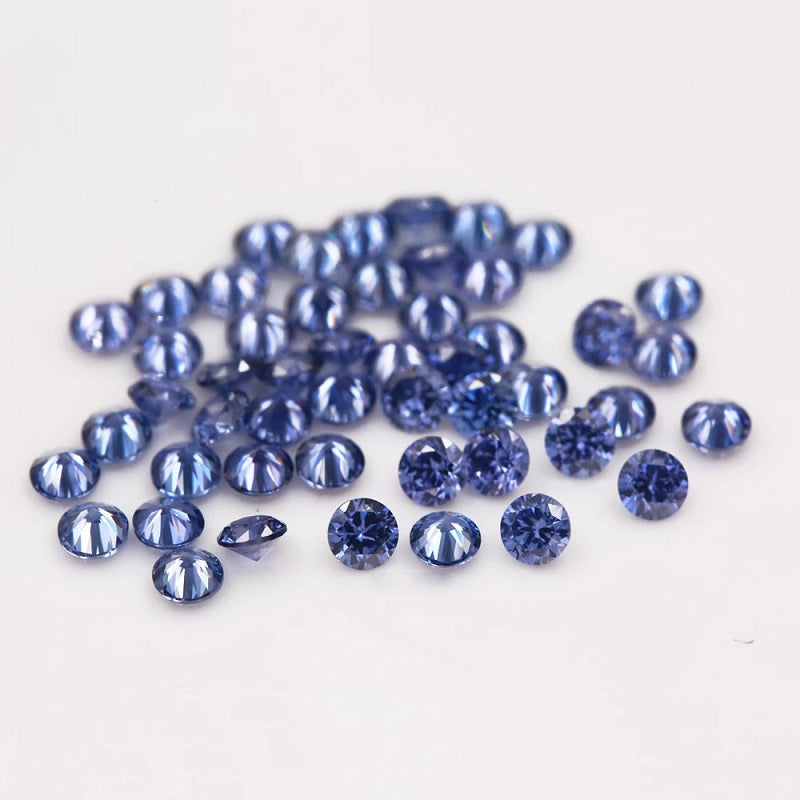 Size 1.0-10.0mm 5A Round Cut Tanzanite Color CZ Stone Loose Cubic Zirconia Synthetic Gemstone for Jewelry