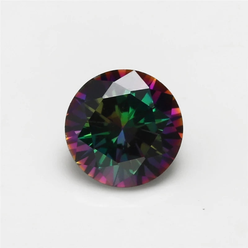 Size 1.0-12.0mm 5A Round Cut Plating Mix Color CZ Stone Loose Cubic Zirconia Synthetic Gemstone for Jewelry