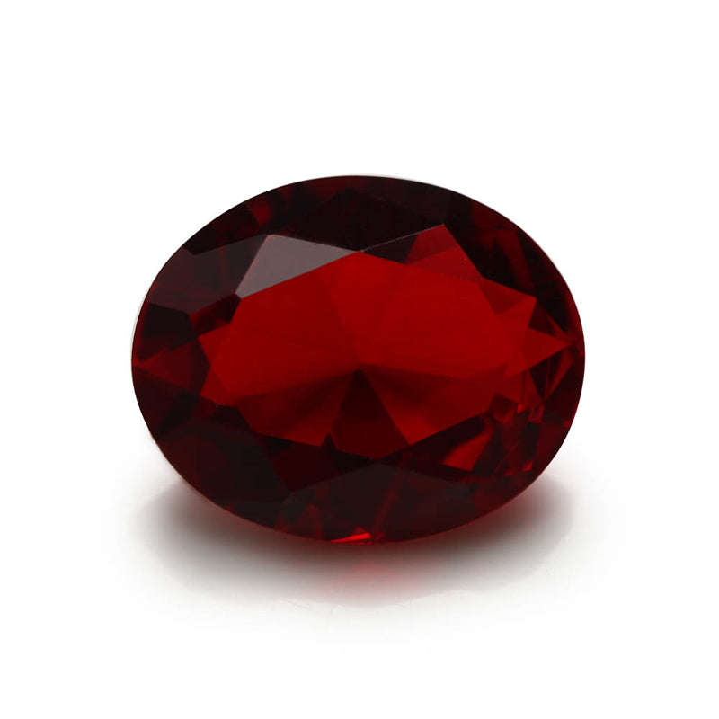 Size 3x5~10x12mm Oval Cut Garnet Color Glass Stone Loose Synthetic Gemstone for Jewelry