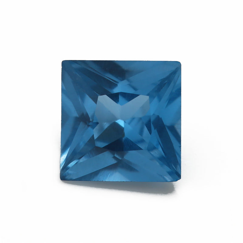 Size 3x3~10x10mm Square Princess Cut 120# Color Blue Stone Loose Spinel Synthetic Gemstone for Jewelry