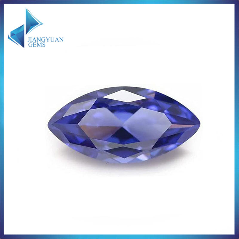 Size 2x4~8x16mm 5A Marquise Cut Tanzanite Color CZ Stone Loose Cubic Zirconia Synthetic Gemstone for Jewelry